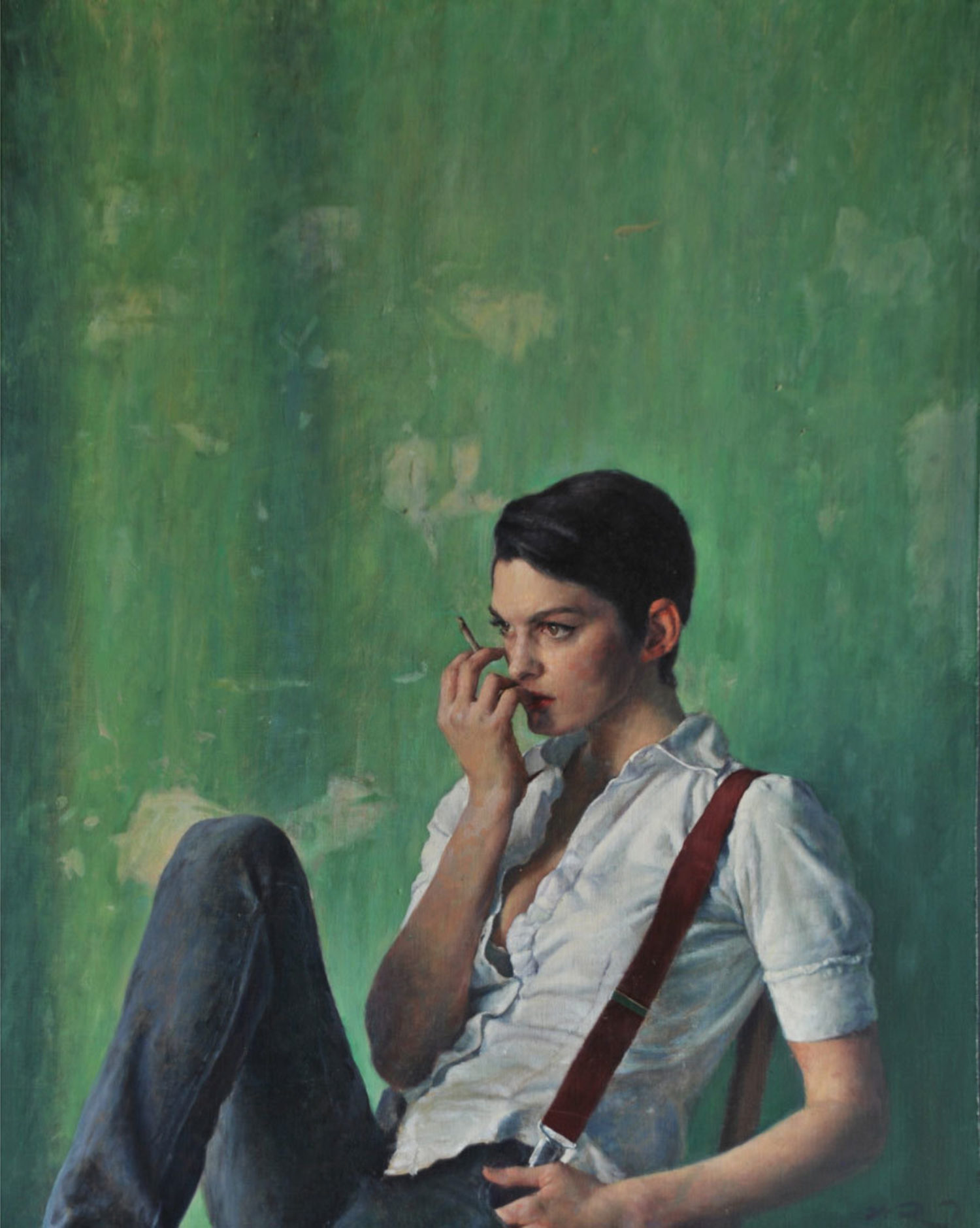 Olivia Sitting  (Bespoke 32x40 inch Signed Limited Edition Print with 2 inch border )